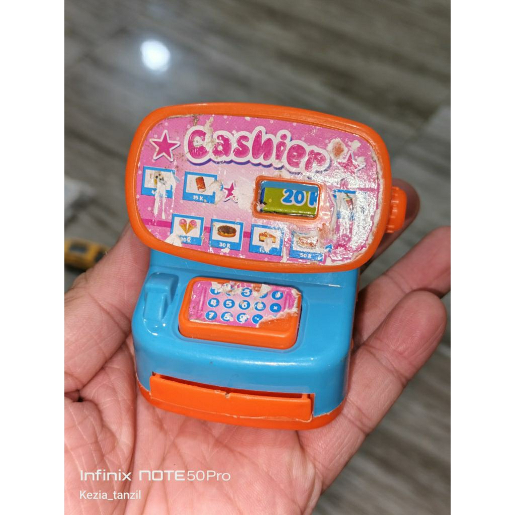 JUALAN MAINAN MESIN KASIRAN CASHIER MACHINE PINK PRELOVED SECOND PL BEKAS LIKE NEW