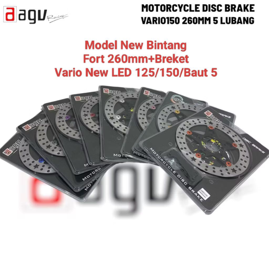 Disc Cakram Depan New Model Bintang AGV Vario New 125/150 Fort Baut5 Monel Ring Variasi Fort 260mm+B