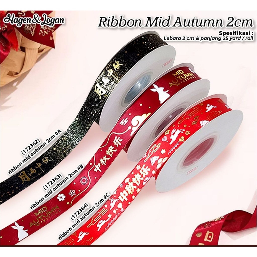 

Ribbon Mid Autumn 2 Cm| Pita Edisi Mooncake