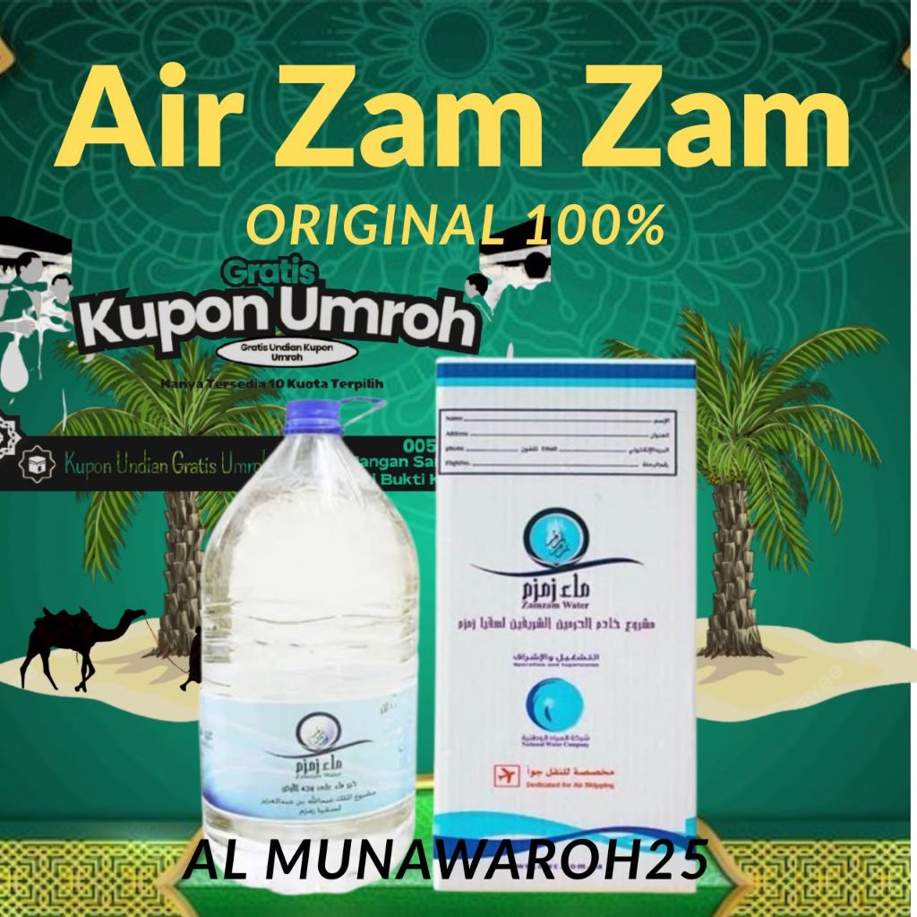 

( DIJAMIN ORIGINAL 100% ) air zam zam asli 100% 5 liter barcode scanner