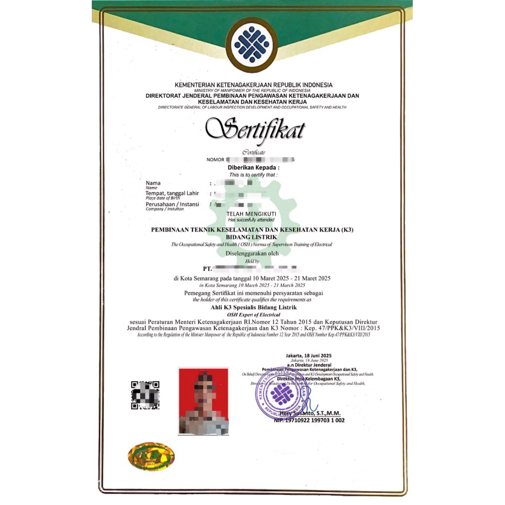Pelatihan ahli k3 listrik