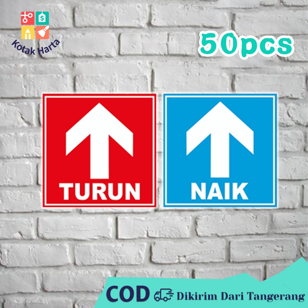 

50 Pcs Stiker Naik Turun Tangga Stiker Sign Panah Stiker Tanda Panah Tahan Air Untuk Jenis Tangga