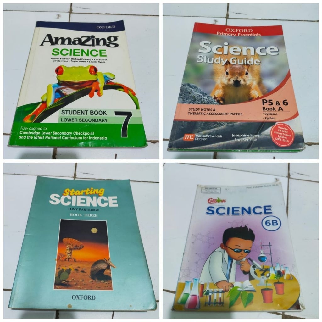 Ori Gasing science 6b. Oxford primary essentials Science study guide P5 & 6 book A. Amazing science 