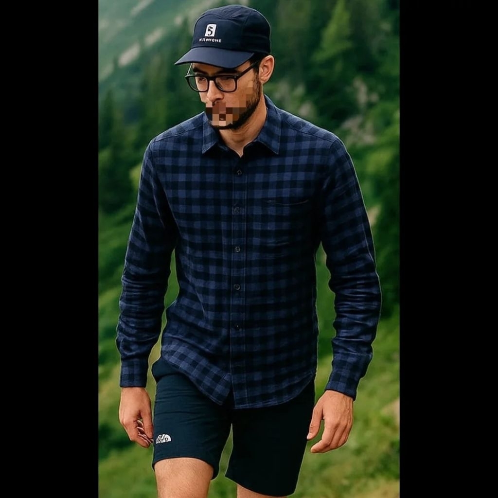 kemeja flanel GU kotak kotak