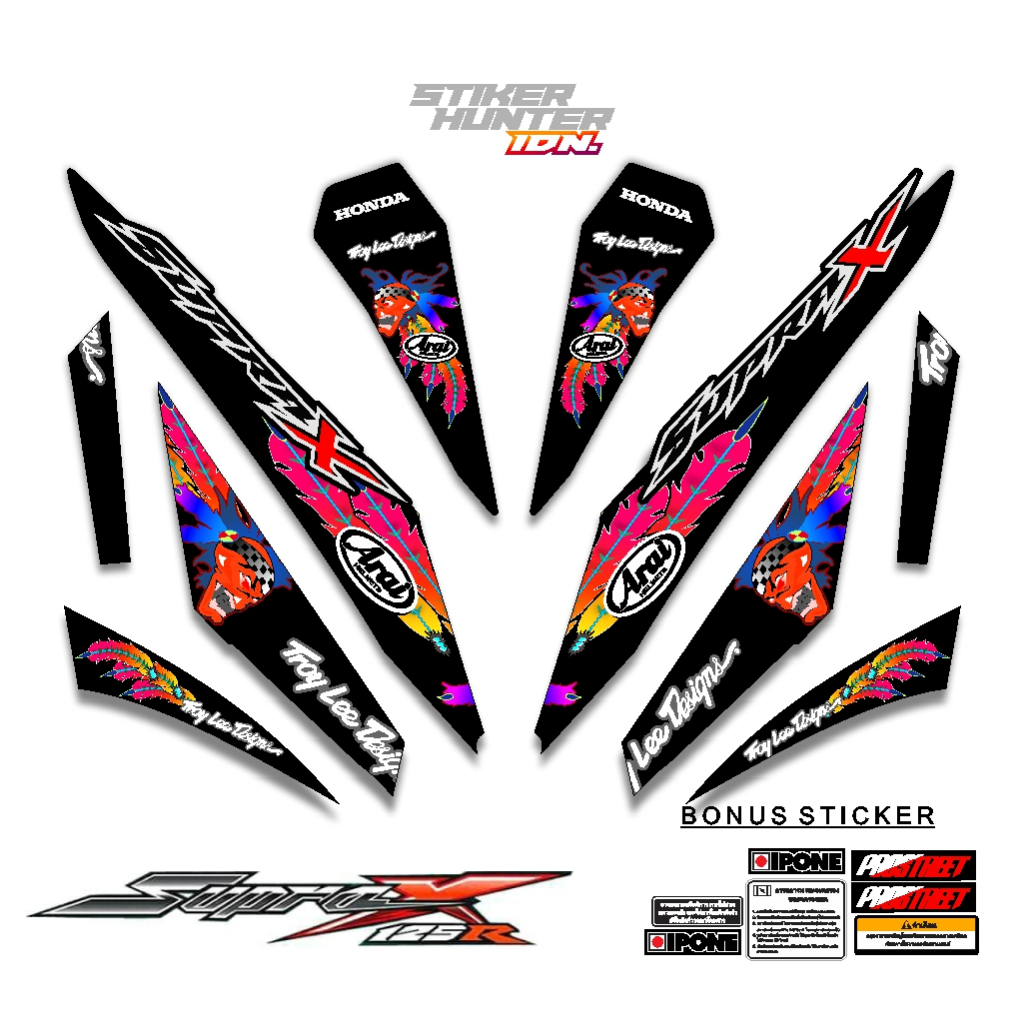 STRIPING STIKER DECAL SUPRA X 125 R 2007 - 2013 MTF SCOTT RUSSEL / STIKER HUNTER / STRIPING MODIF