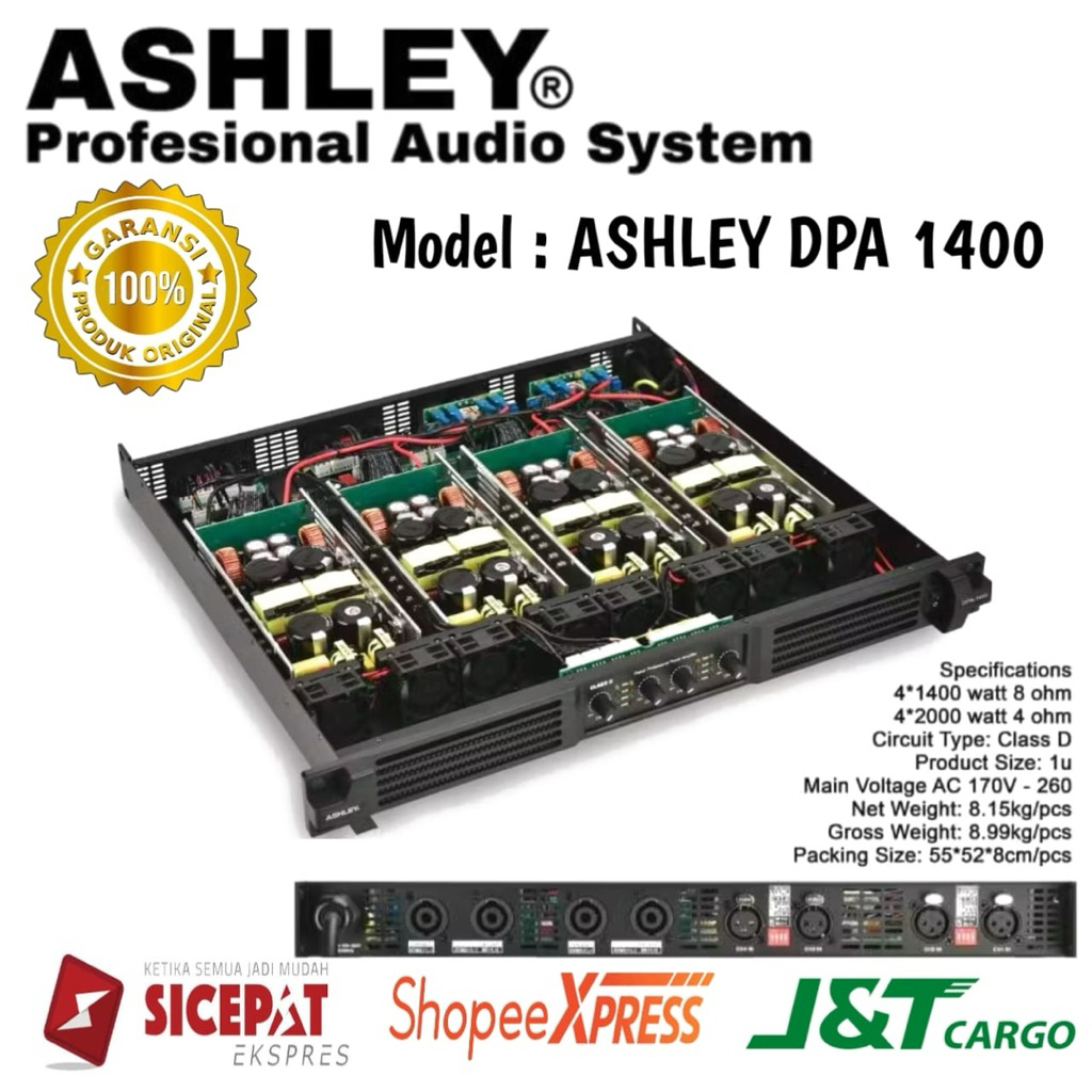 Power Amplifier Ashley Dpa 1400 Original Power amplifier ashley 4 Channel Class D