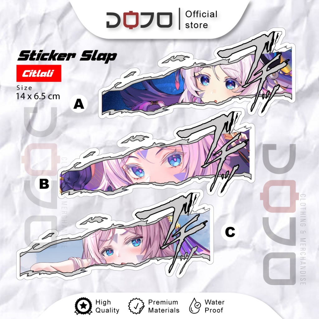 

Sticker VINYL anime Genshin Impact Citlali Warningmotor mobil notebook binder laptop pc gaming JDM slap eyes murah bisa mirror semua karakter