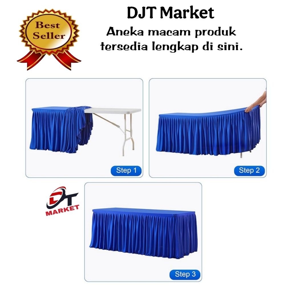 Cover meja rimpel 150x75x75