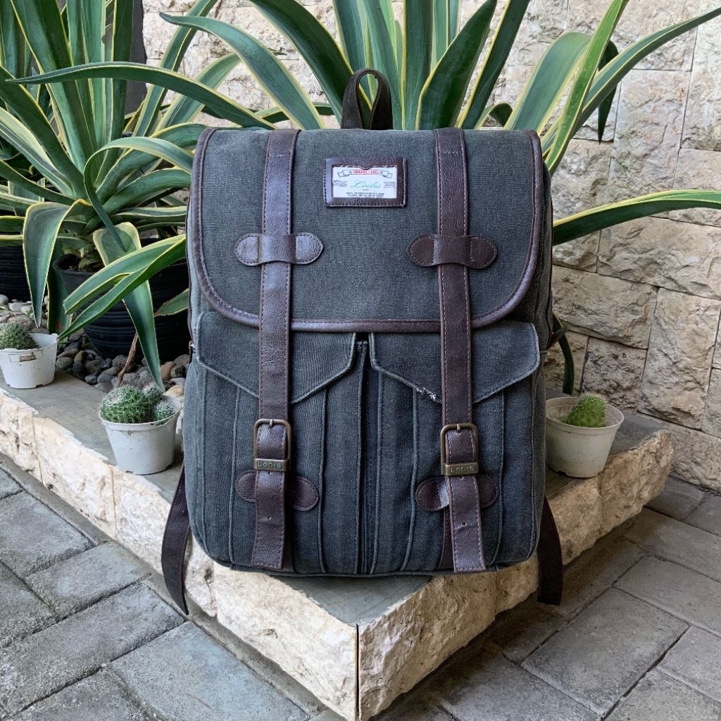 LODIS RUGGED CANVAS MIX LEATHER BACKPACK CC FILSON