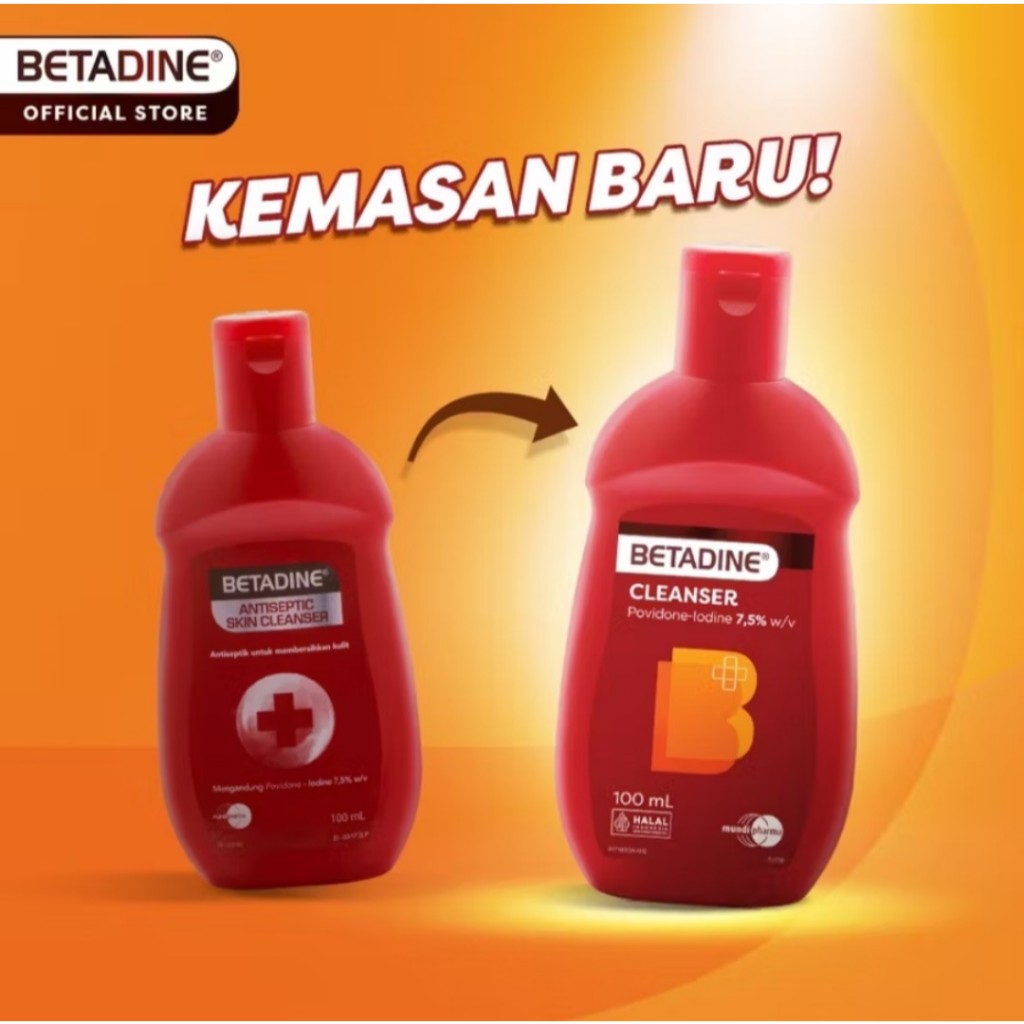Betadine Antiseptic Skin Cleanser 100 ml - Sabun Cair Antiseptik / Betadine Skin Cleanser Antiseptic