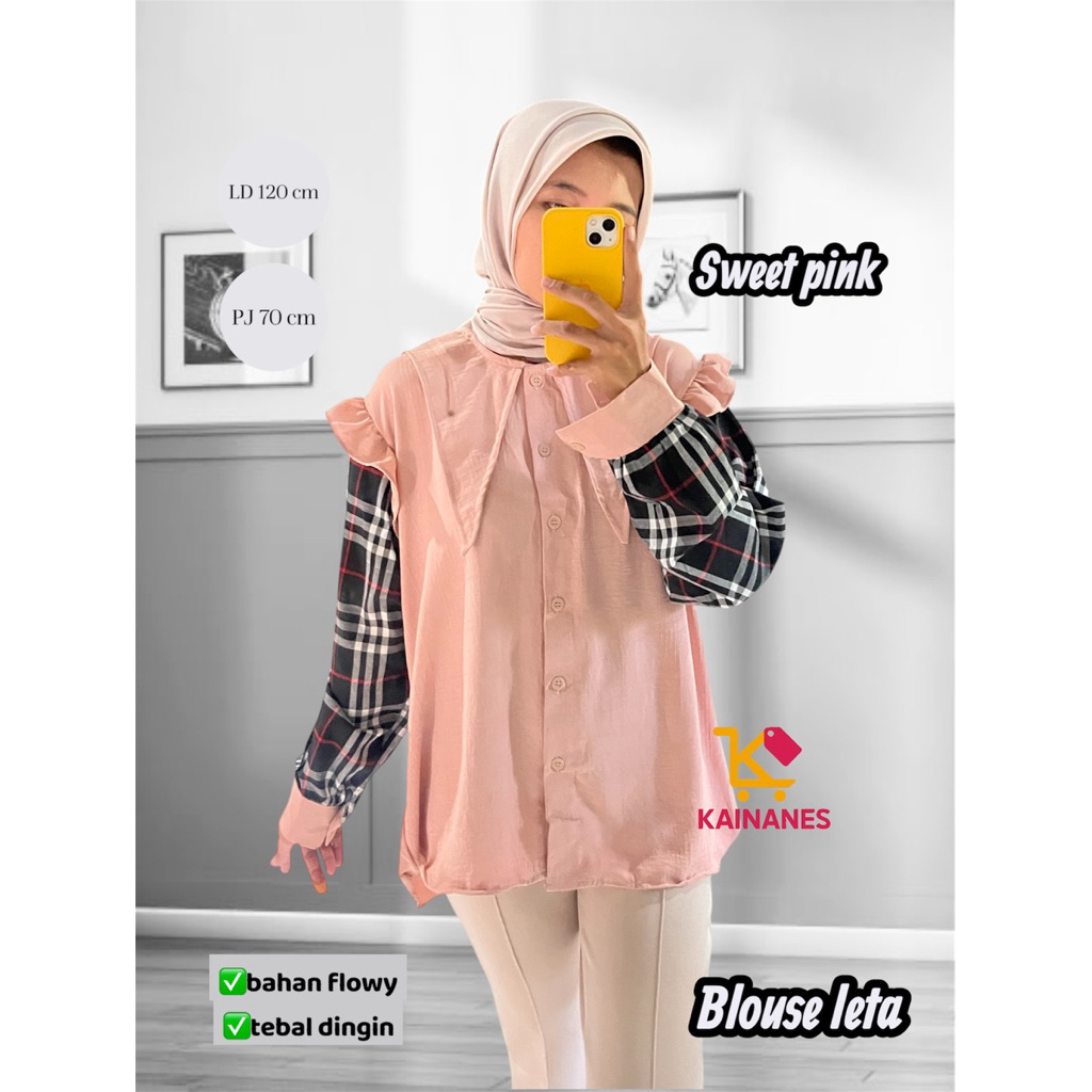 KOREAN BLOUSE LENGAN BURBERI BKOUSE KERAH SAILOR BLUS KOREA STYLE BLOUSE hi rembulan blus lengan pan