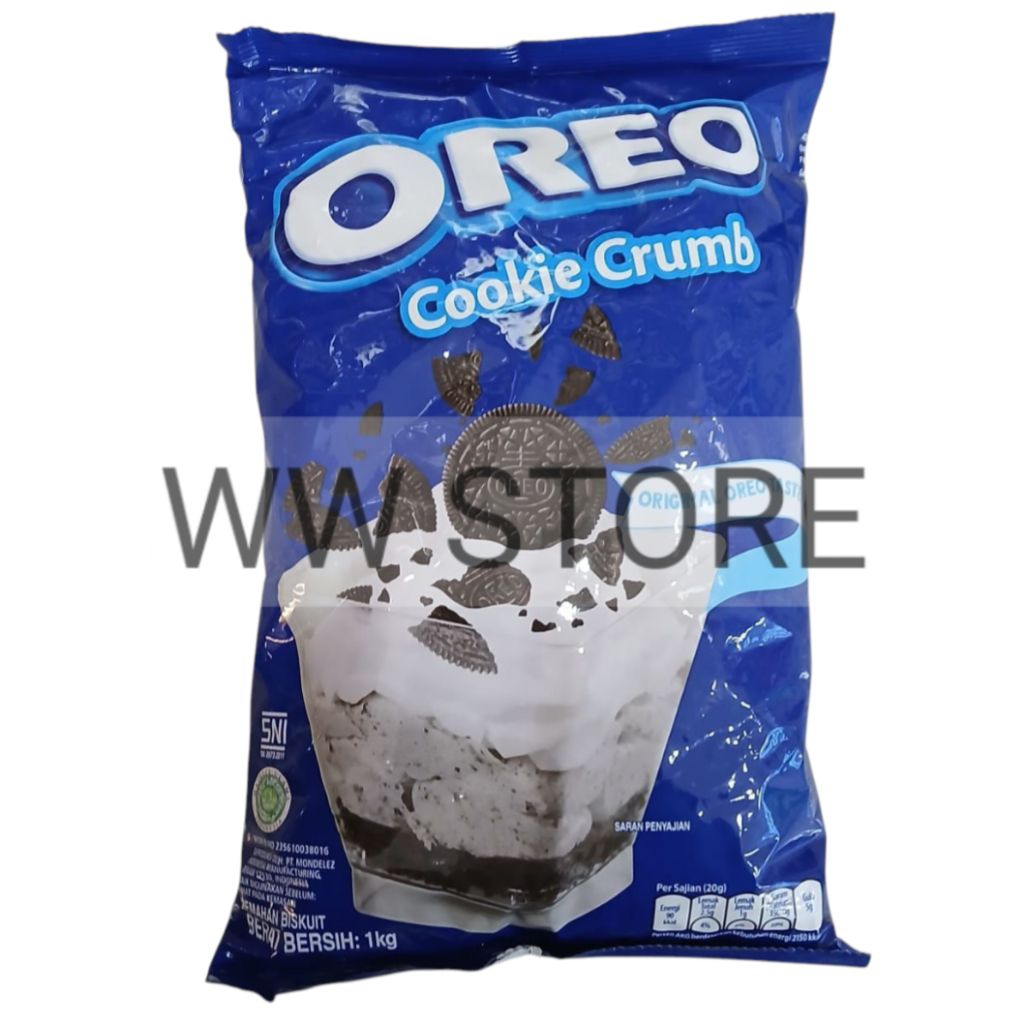 

Remahan biskuit rasa asli halal MUI Original OREO Cookie Crumb 1kg