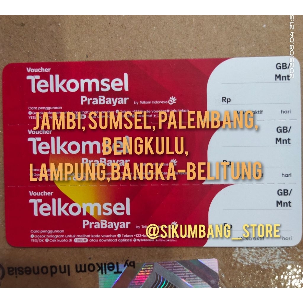 VOUCHER KOSONG TELKOMSEL SUMBAGSEL 31.01.2027