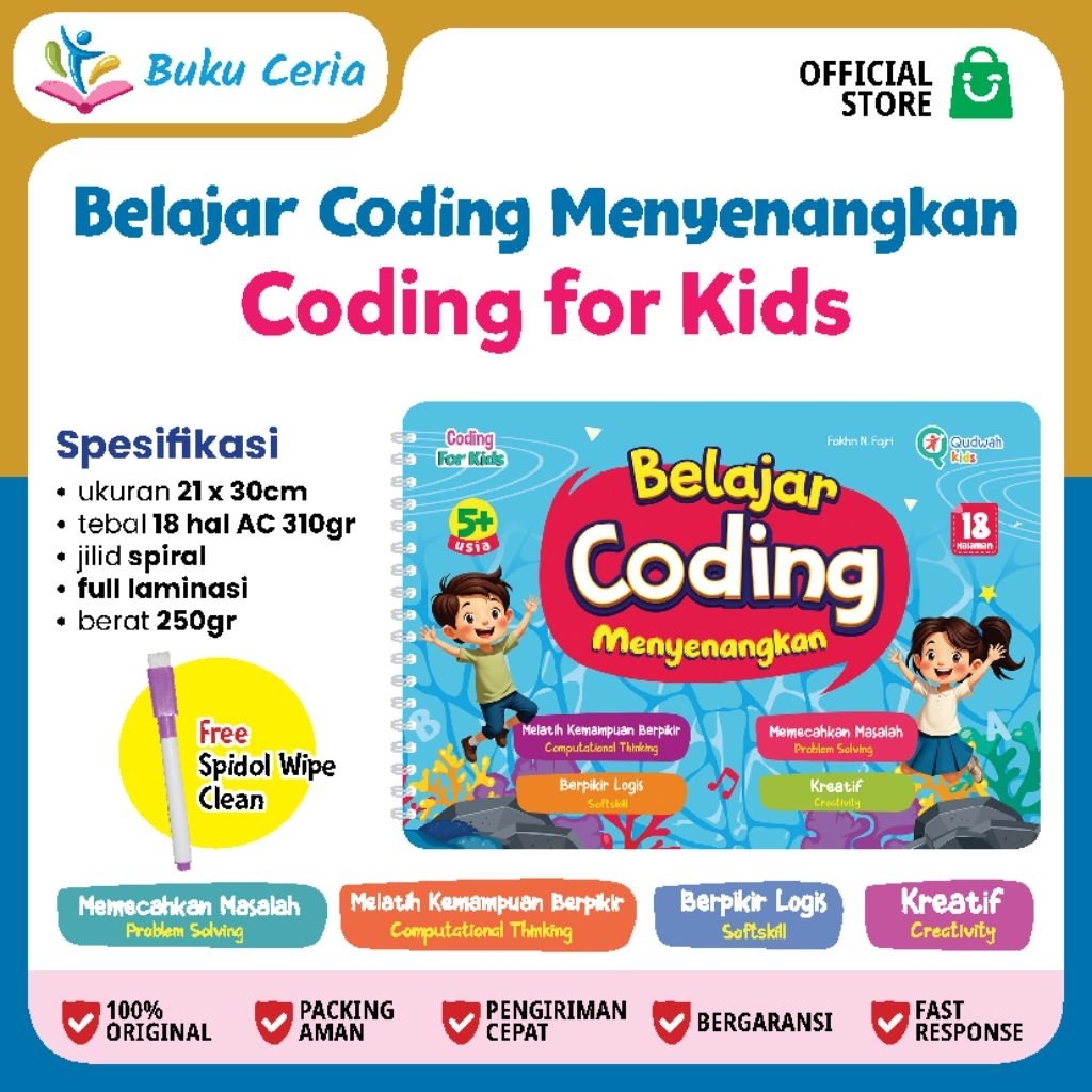 Eksklusif coding 5th+ || Belajar Coding Menyenangkan || Buku Aktivitas Coding Anak || Buku Aktivitas
