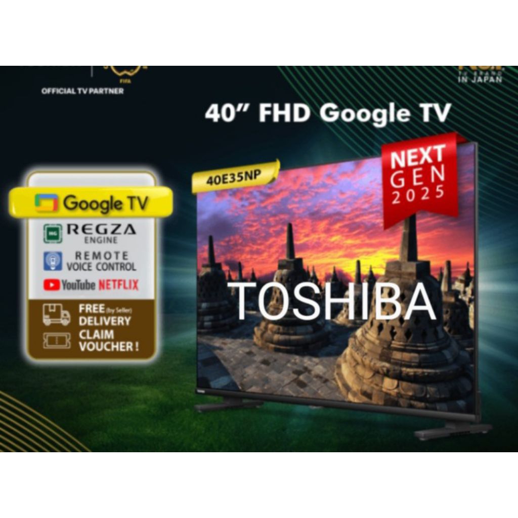 TOSHIBA 40 INCH ANDROID G00GLE TV  40E35NP TERBARU GARANSI RESMI