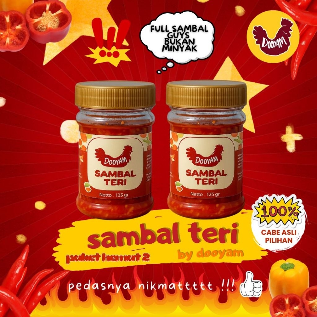 

Paket Hemat 2 | Sambal Teri Premium Dooyam | Pedas Nikmat