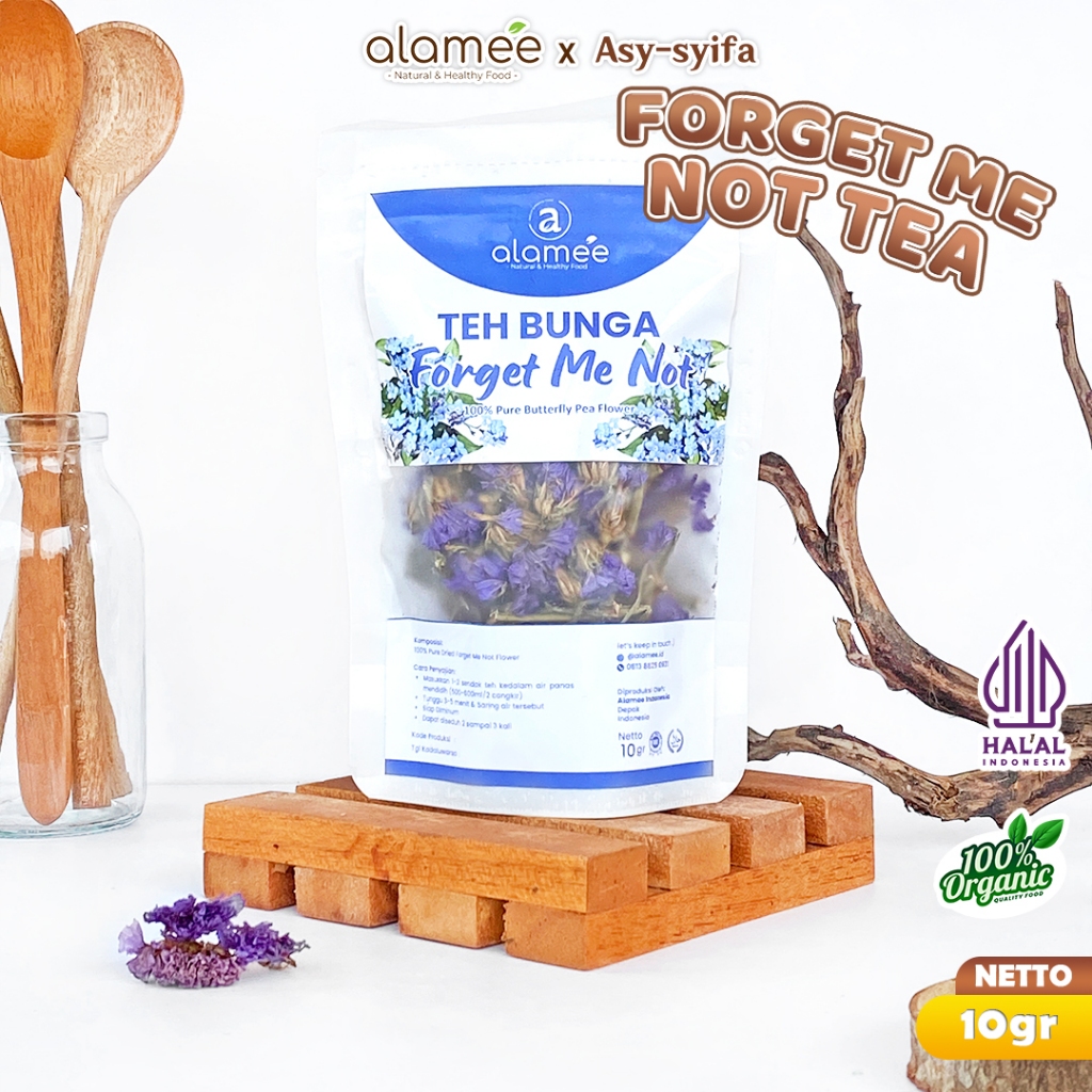 

ALAMEE Teh Bunga Forget Me Not Flower Tea Organik Kering Dried Siap Seduh Minum 10g