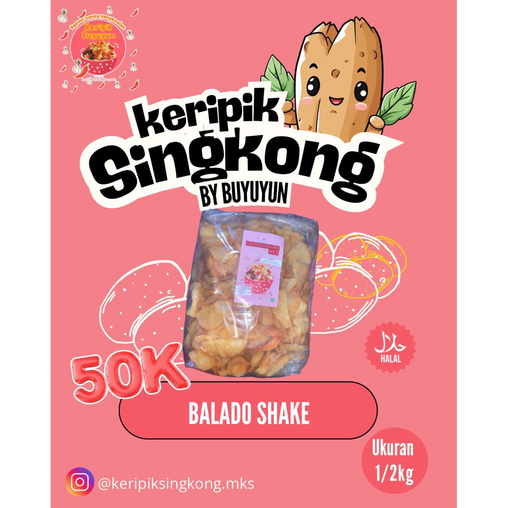 

KERIPIK SINGKONGBALADO UKURAN 1/2KILO