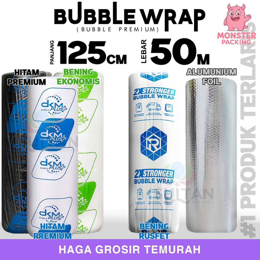 

Plastic Bubble Wrap 125cm x 50meter DKM Plus Termurah premium
