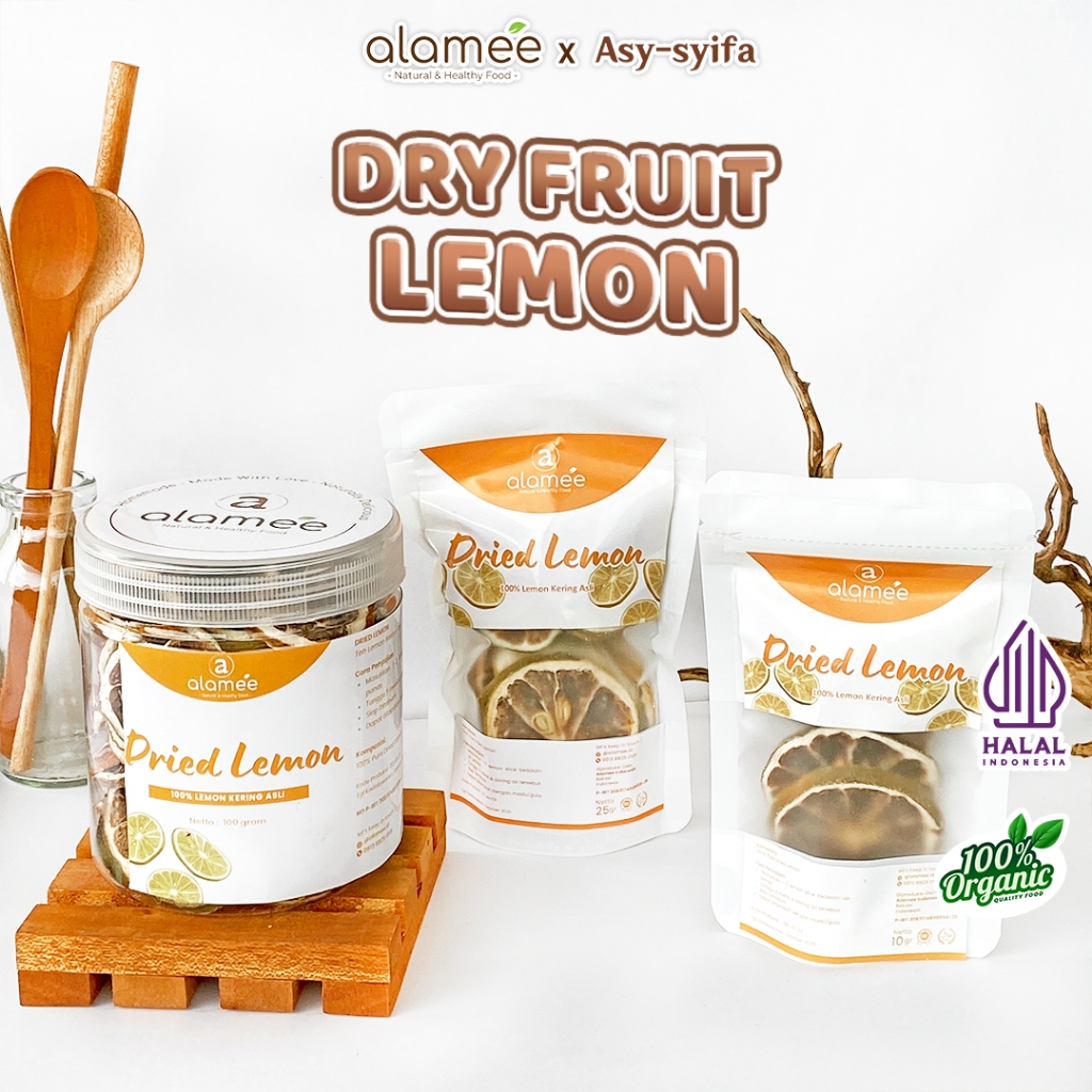 

AALMEE Lemon Kering Dried Lemon Slice Tea Teh Herbal Iris Organik Minuman Herbal