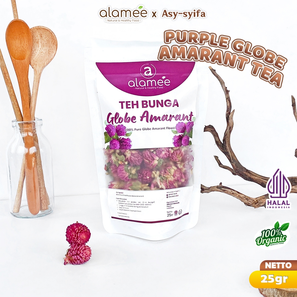 

ALAMEE Teh Bunga Globe Amaranth Tea Herbal Kering Organik Herbal Organic Asli Dried Flower Alami 25g