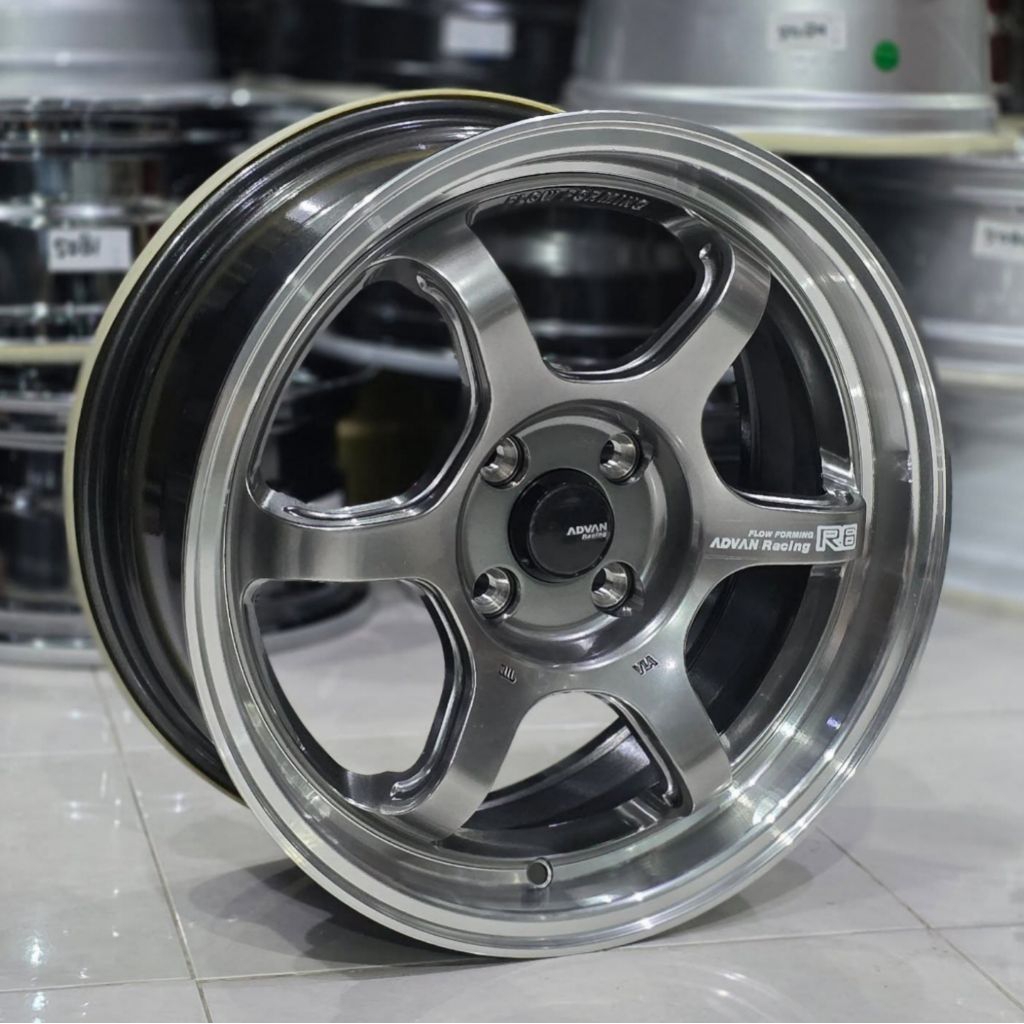 velg racing ADVAN R6 R16 PCD 4X100 LEBAR 7 velg mobil ring 16 untuk velg racing r16 mobil brio jazz 