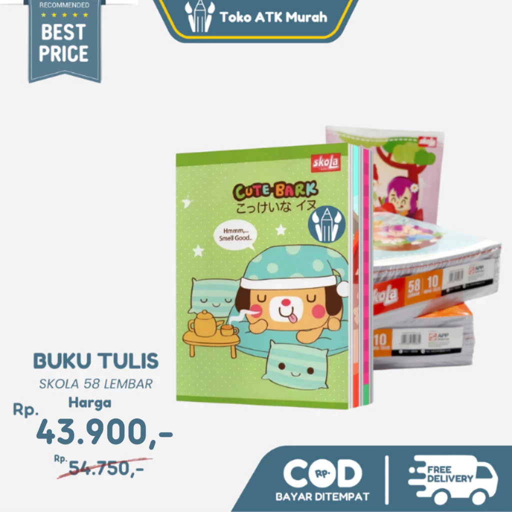 

Buku Tulis SKOLA 58 Lembar Pak Isi 10 Buku Catatan Sekolah