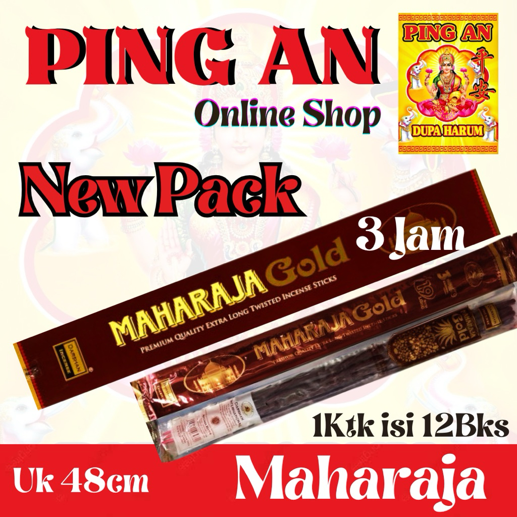 Dupa Hio India 3Jam 3Btg “MAHARAJA GOLD” 1Ktk Isi 12 Btg