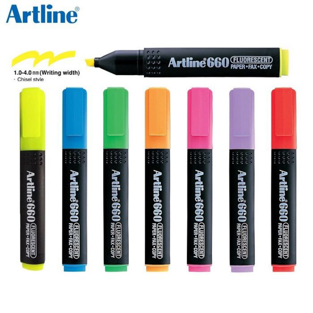 

[1pcs] Stabilo Artline Ek 660 Highlighter Warna Marker Spidol Transparant