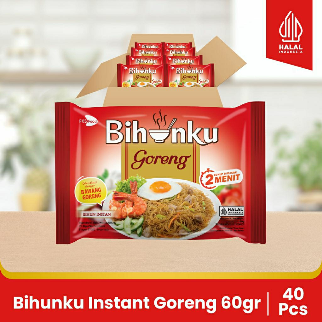 

Bihunku Instant - Goreng - 1 karton - 40 Pcs - 60gr