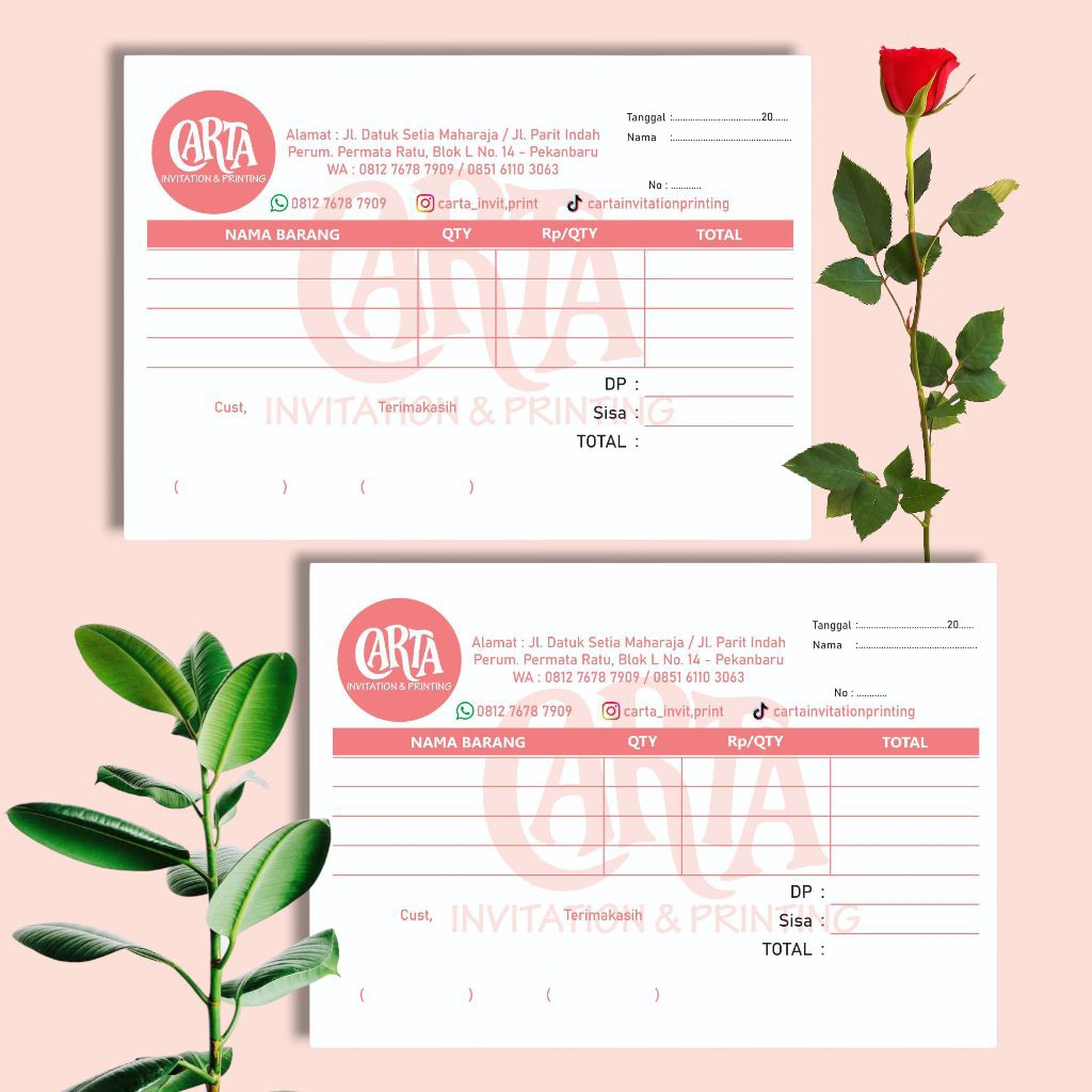 

Nota Bon 1&2 ply custom bebas desain