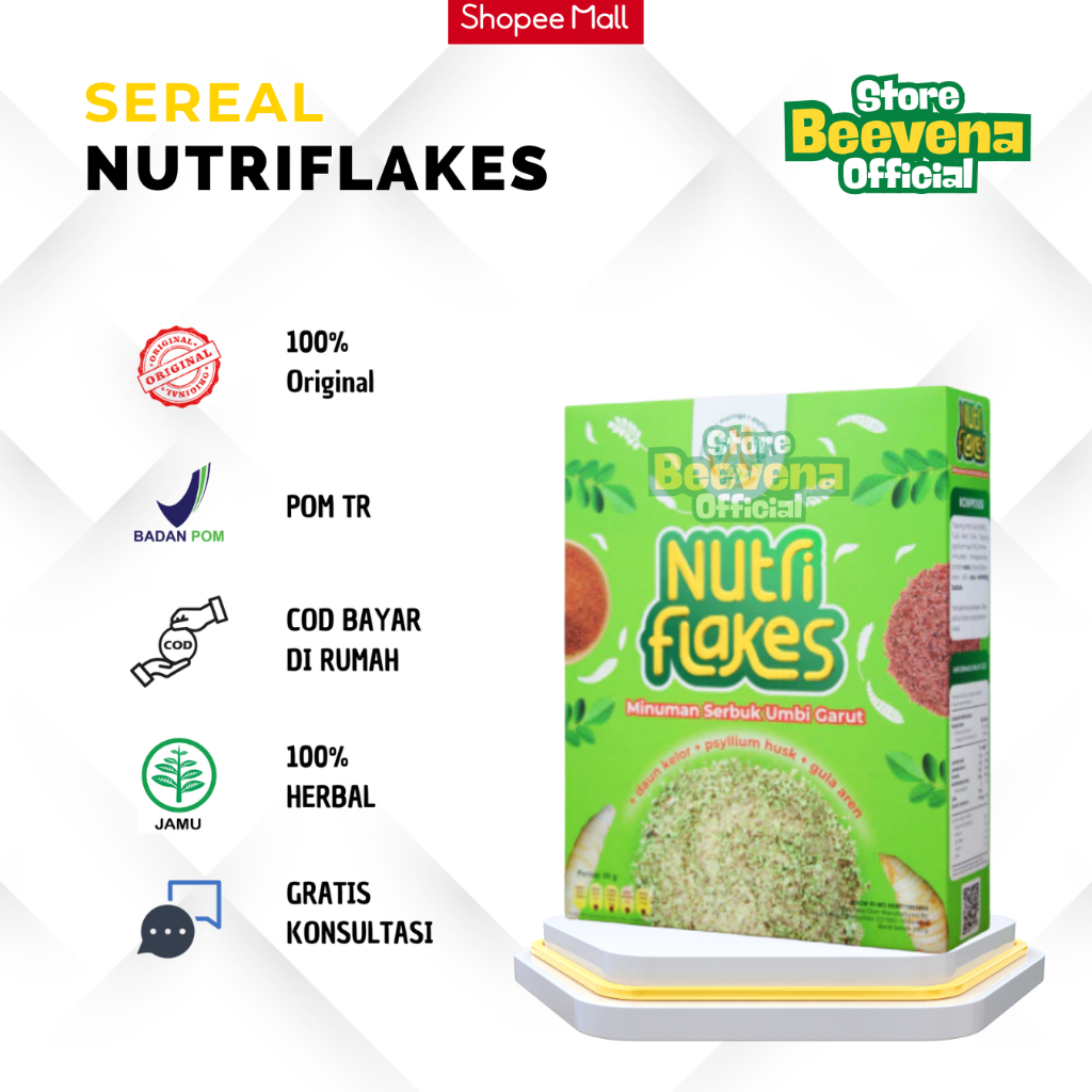 

Nutriflakes Sereal Umbi Garut Asam Lambung Kronis Original
