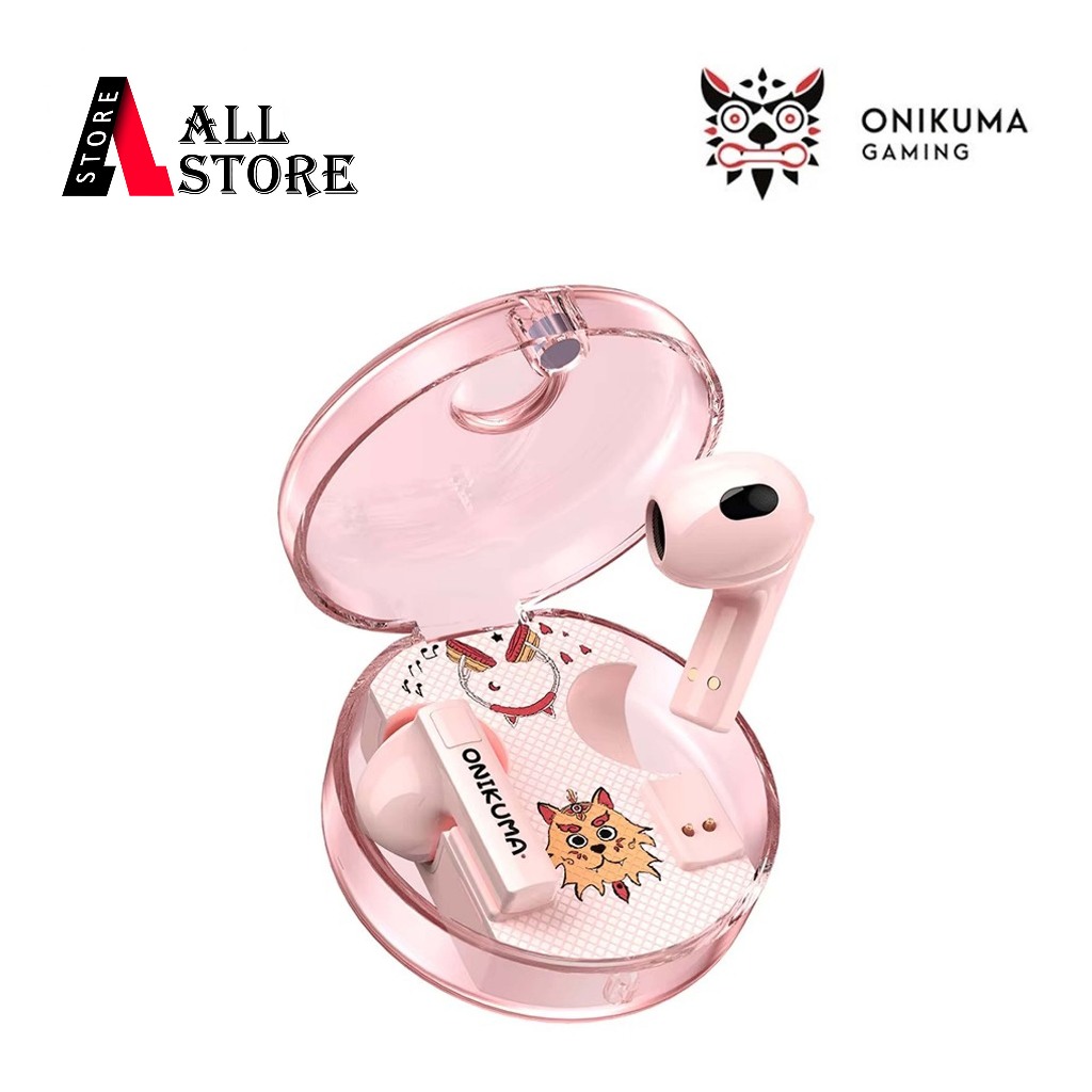 ONIKUMA T301 TWS Bluetooth Earphone – Headset Gaming True Wireless Warna Pink Original