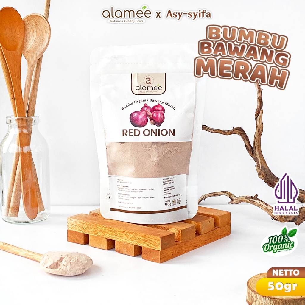 

ALAMEE Bawang Merah Bubuk Red Onion Seasoning Powder Bumbu Dapur Organik Masak Tanpa Campuran 50g