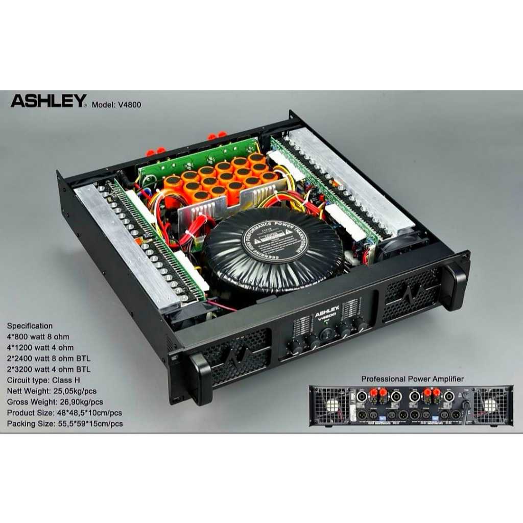 POWER ASHLEY V4800 CLASS H 4 CHANNEL / POWER ASHLEY V 4800 CLASS H