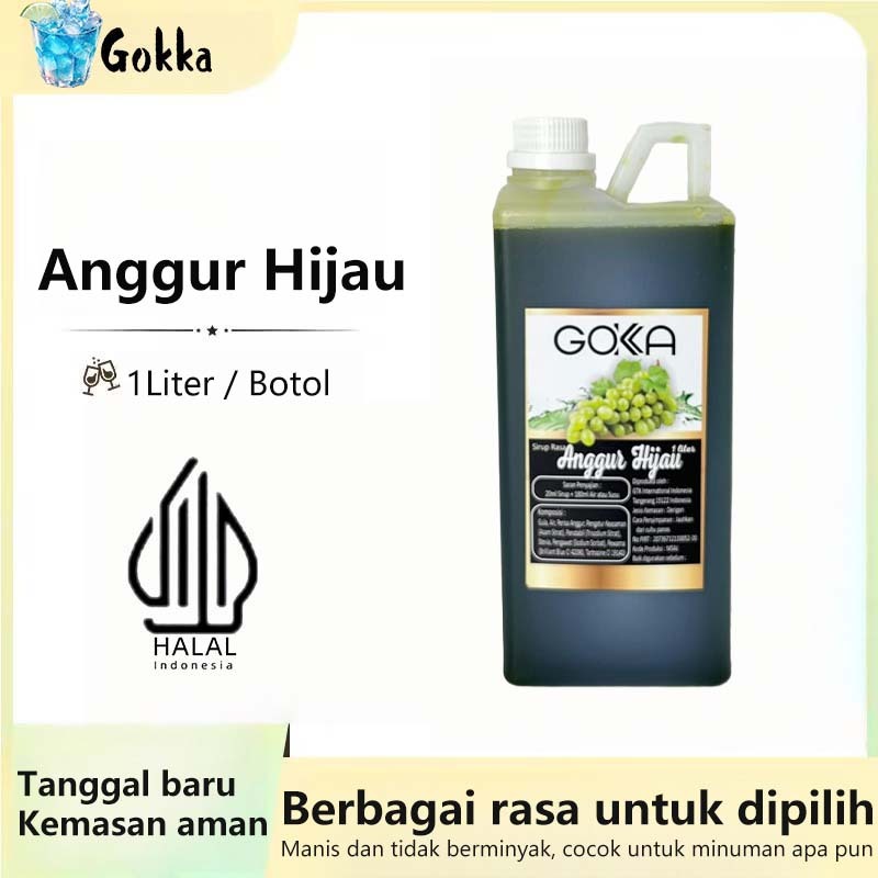 

GOKKA Sirup Minuman Rasa Anggu Hijau 1L Syrup / Sirup Anggu Hijau Sertifikasi Halal