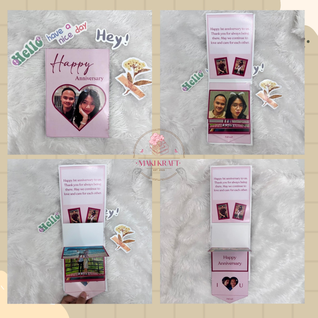 Waterfall Card Pop Up 3D Kartu Ucapan Unik Ulang Tahun Anniversary Pernikahan Wisuda