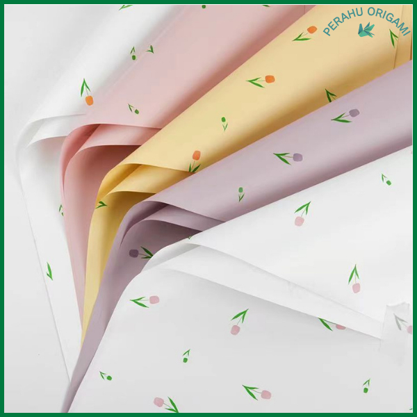 

Kertas Buket Bunga Flower Wrapping Tulip Cellophane Waterproof Ecer Lembaran KB6179