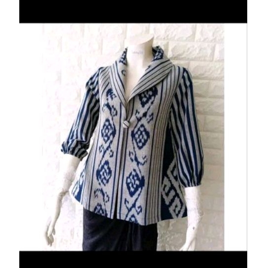 ETNISTIQ- ZOURA BLAZER TENUN ETNIK ATASAN OUTER TENUN WANITA BLAZER BATIK