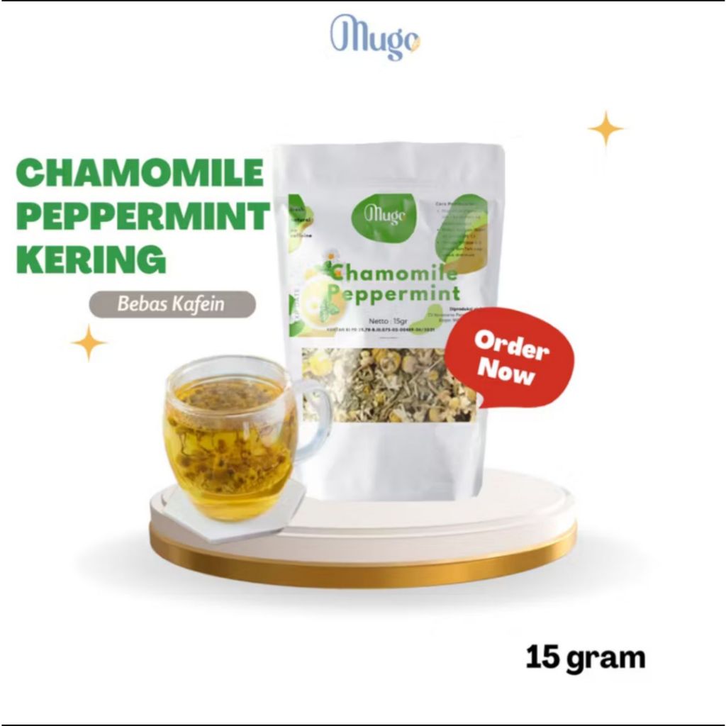 

MUGO TEH BUNGA CHAMOMILE PEPPERMINT 15GR - MENGATASI INSOMNIA DAN KAYA ANTIOKSIDAN