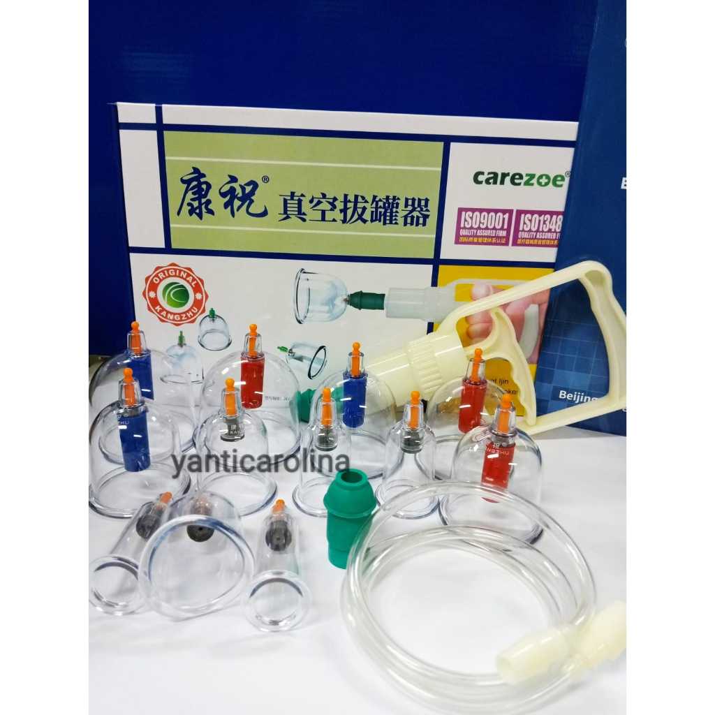 Cupping Carezoe Alat Bekam Kop 12 pcs / Kop Bekam Carezoe isi 12 / Kop Angin Kangzhu Carezoe