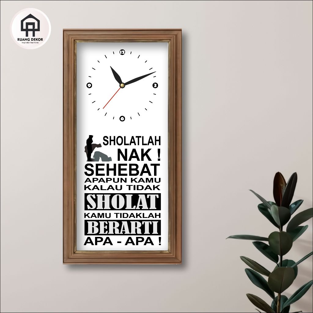 RUANGDEKOR | Jam Dinding Motivasi Islami Sholatlah Nak Wall Decor Poster