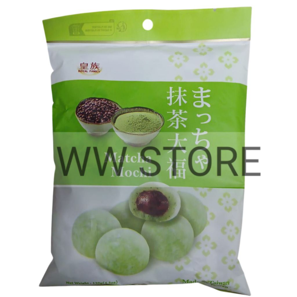 

Kue ketan isi pasta teh hijau Taiwan ROYAL FAMILY Green Tea Matcha Macha Mochi 120g