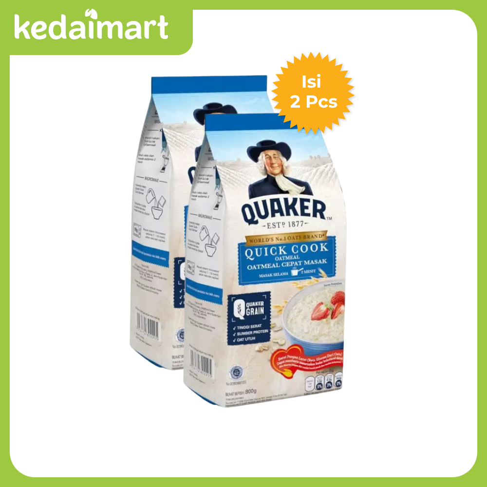 

Quaker Oat Quick Cook Pouch 800 Gram x 2 Pcs