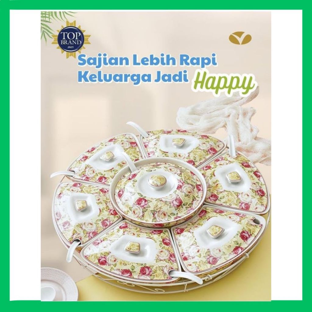 Prasmanan Set Besar Vicenza B 412 Original Padi/ Lily/ magnolia/ Mawar/ Melati/ Ayana/ eternity BA B