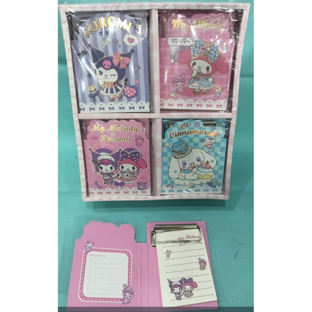 

notebook klip board Sanrio, stich, capybara