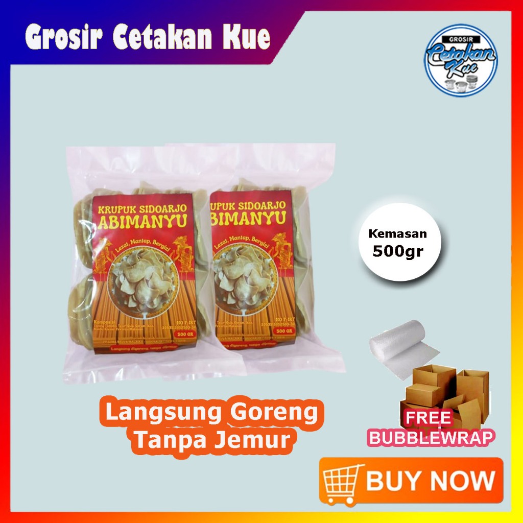 

Kerupuk Mentah Istimewa Udang Sidoarjo Kemasan 500 gram Langsung Goreng Tanpa Jemur