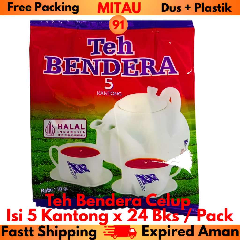 

Teh Bendera Celup Isi 5 Kantong x 24 Bks / Pack
