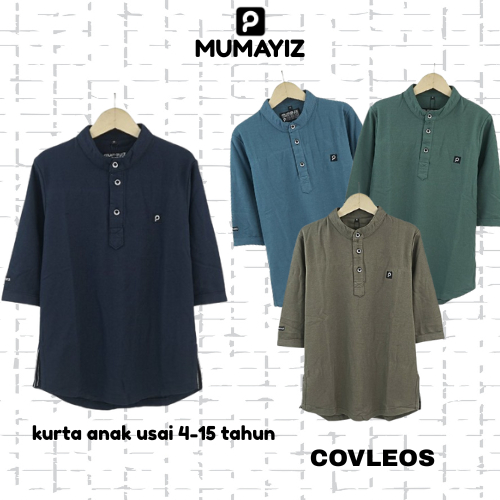 COVLEOS | MUMAYIZ baju kurta/ baju koko anak remaja panjang lengan 3/4 usia 4-15 tahun