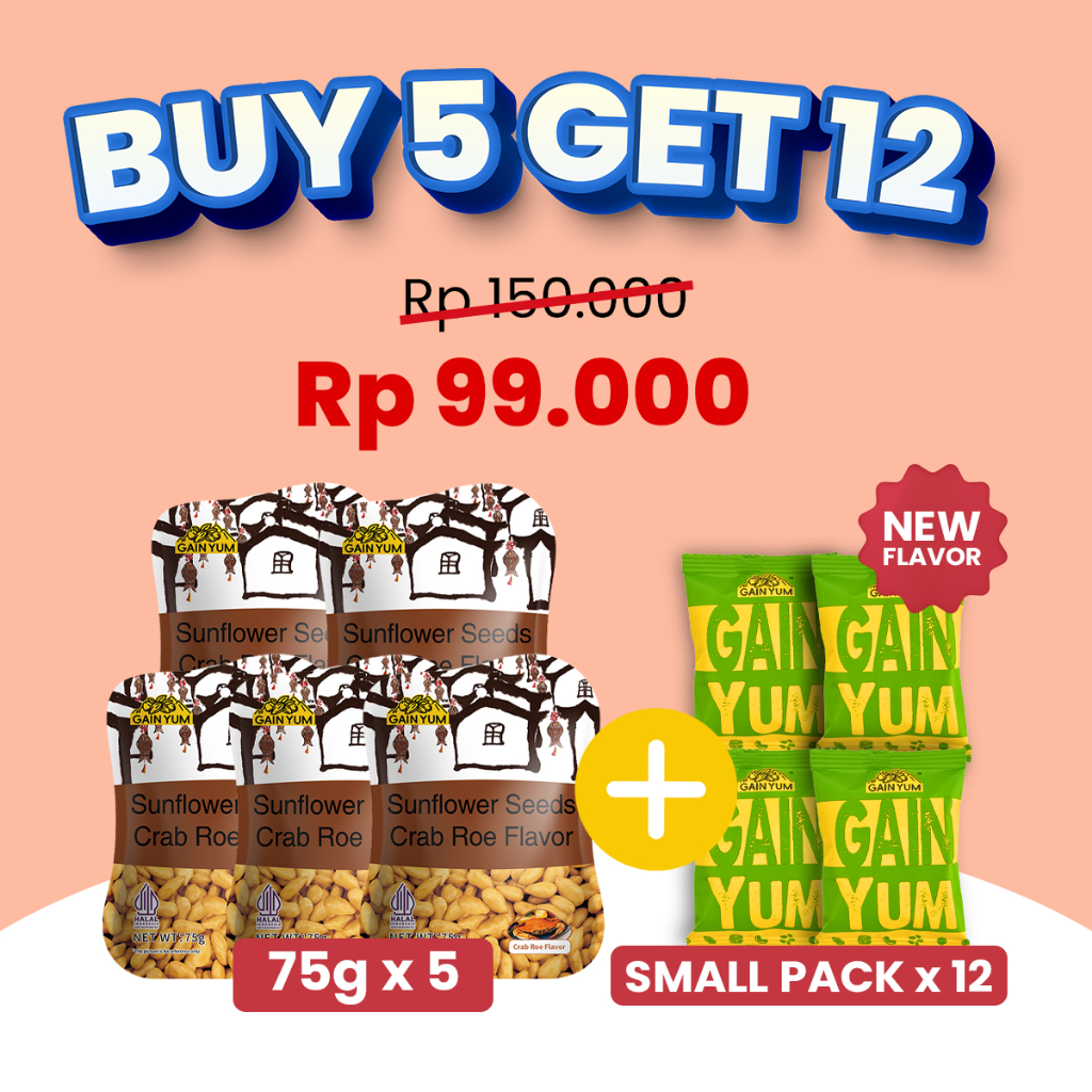 

Gain Yum - Kuaci Rasa Telur Kepiting 75G | Sunflower Seeds Crab Roe Snack